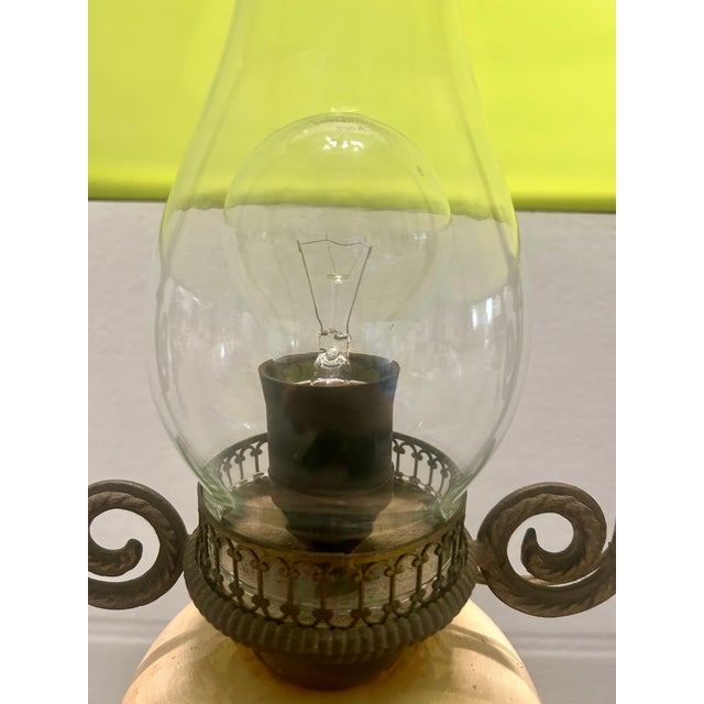 Vintage Brass Pendant Light with Green Canfino and Ceramic, 1969 For Sale - Image 10 of 12