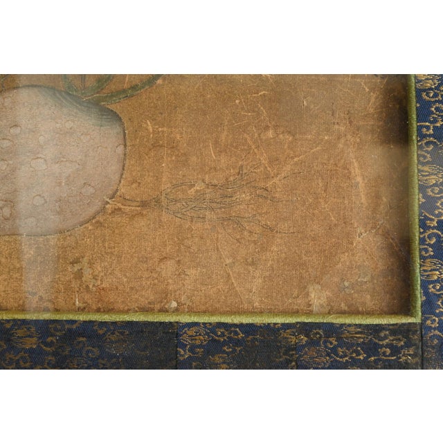 Antique Japanese Turnip Painting Fragment / Pre-Edo / Wabi-Sabi Framed Art For Sale - Image 4 of 18