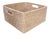 Artifacts Rattan Square Storage Basket with Rounded Corners in White Wash - 16" For Sale