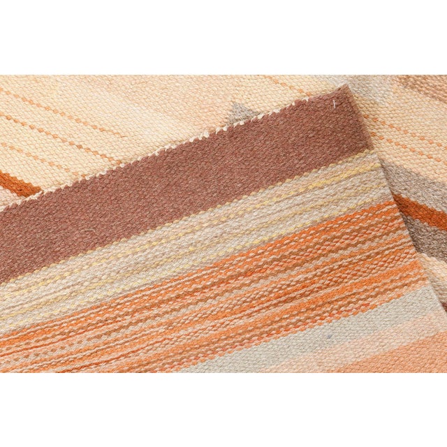 Vintage Hand-woven Art Deco Style Scandinavian Rug Size: 6'3" × 9'10" (190 × 299 cm) Effortlessly modern yet inherently...