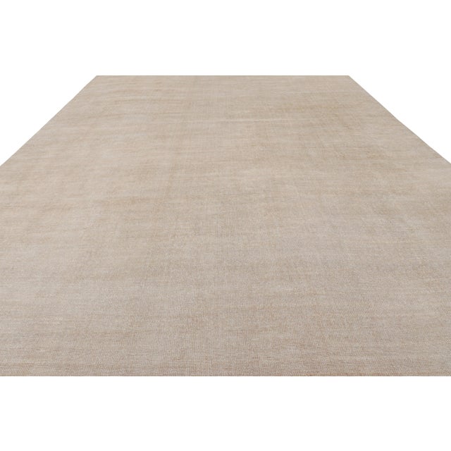 Rug & Kilim Rug & Kilim’s Oversized Textural Rug in Beige-Brown Tones & Striae For Sale - Image 4 of 8
