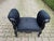 Late 20th French Louis XVI Black Beech Velvet Bench For Sale - Image 4 of 7