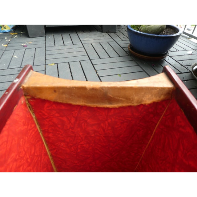 Mid 20th Century Mid Century Italian Leather and Wood Book Wastepaper Basket For Sale - Image 5 of 8