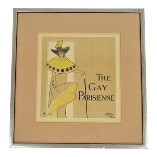 Hyland Ellis "The Gay Parisienne" Framed Lithograph Print Les Maitres De lAffice For Sale