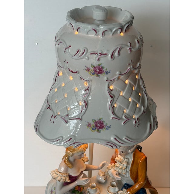 Vintage Italian Porcelain Table Lamp, 1970s For Sale - Image 9 of 11