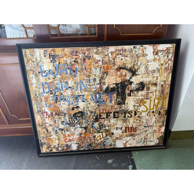 1980s Delorme, Composition, 1980s, Oil on Canvas For Sale - Image 5 of 5