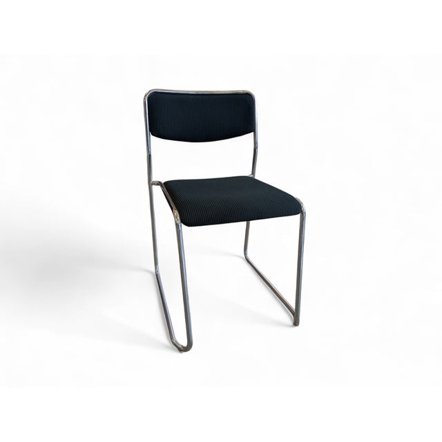 1980s Vintage Fabric and Metal Chairs, Italy, 1980s, Set of 4 For Sale - Image 5 of 9