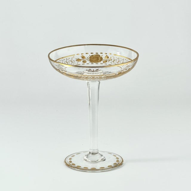 Antique Gilt Decorated Art Glass Goblet, 1890s For Sale - Image 10 of 10