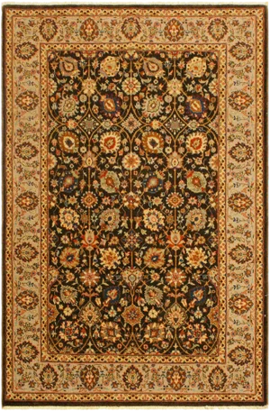 1980s Shabby Chic Istanbul Brown/Lt. Tan Turkish Hand-Knotted Rug -4'3 X 6'2