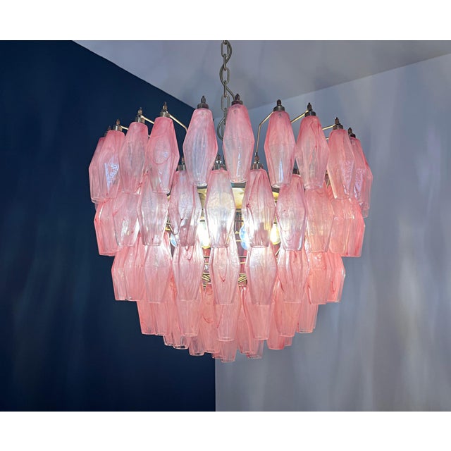Pink Alabaster Murano Glass Poliedri Chandelier, 1990s For Sale - Image 16 of 18