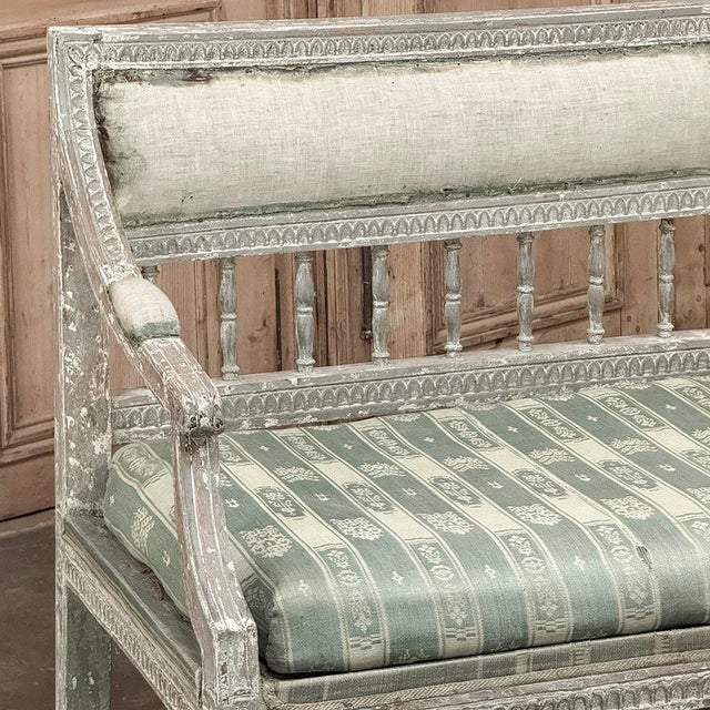 Wood 18th Century Gustavian Period Bench With Original Scraped Finish For Sale - Image 7 of 18