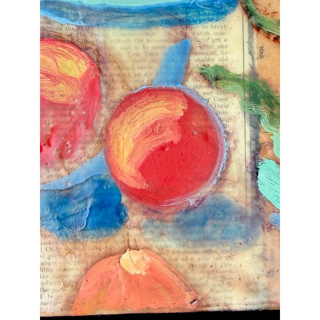 Sq. Encaustic & Antique Collage on Cradled Panel, Hartman For Sale In San Francisco - Image 6 of 10