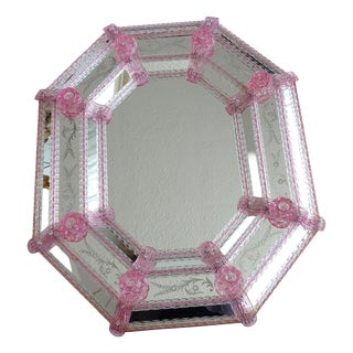 Antique Murano Floral Mirror, 1930s For Sale