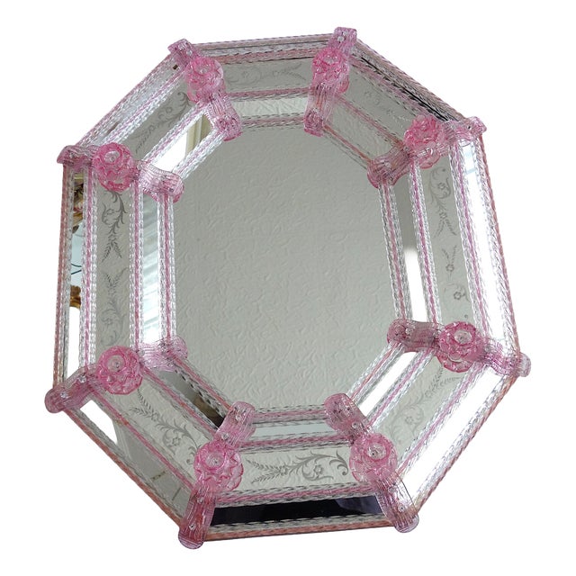 Antique Murano Floral Mirror, 1930s For Sale