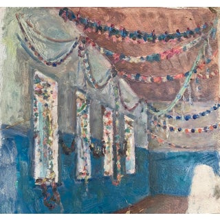 Family Holidays Oil Painting, Ukrainian Artist, 1960s For Sale