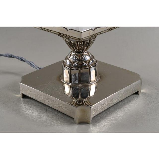 French Art Deco Table Lamp by Leon Hugue 1930 France For Sale - Image 9 of 13