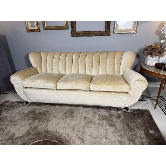 Beige Vintage Shell Sofa, 1953 For Sale - Image 8 of 8