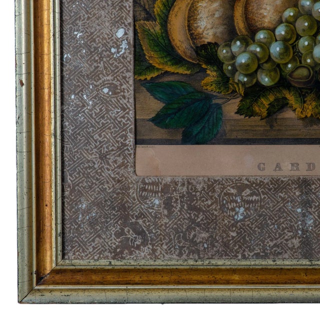 Paper Currier and Ives "Garden Orchard and Vine" Print, 1867 For Sale - Image 7 of 8