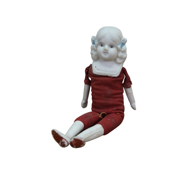 Victorian Antique Japanese Soft Body Bisque Baby Doll 7" For Sale - Image 3 of 12