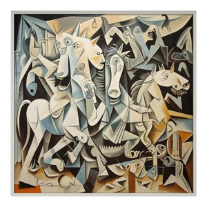 40' X 40' High-End Framed Original Equestrian Color Print in the Style of Pablo Picasso