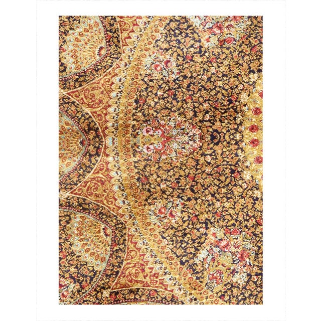 Persian Qum Design Viscose on a cotton foundation with a medallion This rug has a dense, soft pile, and excellent quality,...