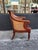 Handsome 19th century British colonial side chair, handcrafted in mahogany in classic form with cane back and seat, tufted...