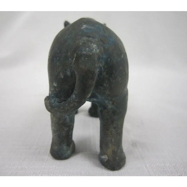 Old Thai Bronze Rhino FIgure For Sale - Image 4 of 6