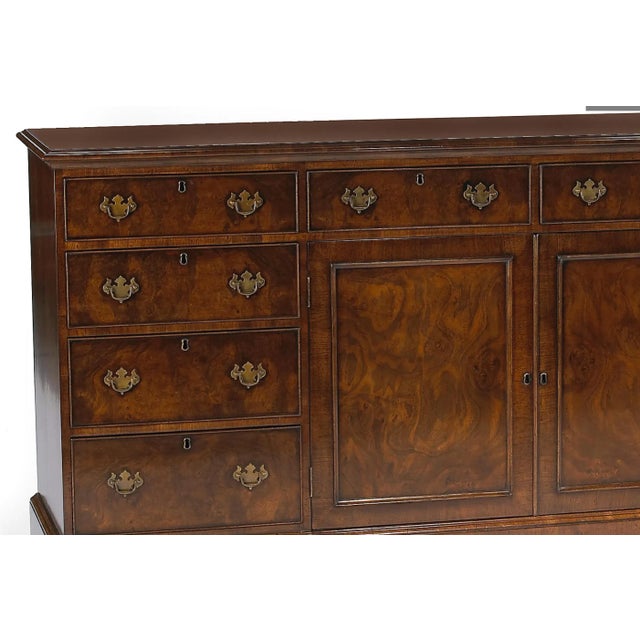 Traditional Burton-Ching George III Style Burl Walnut Credenza Sideboard Cabinet For Sale - Image 3 of 4