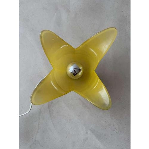 Vintage Glass Table Lamp in Yellow and Green Glass, 1980s For Sale - Image 3 of 5