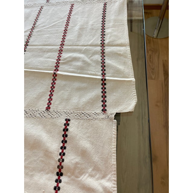 Folk Art Gorgeous Antique Balkan EthnographicTextile- Handspun Embroidered Textile For Sale - Image 3 of 8