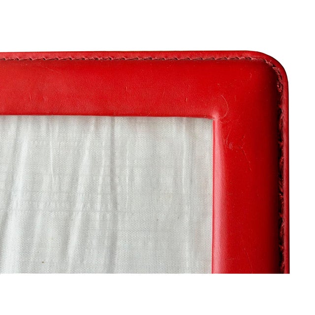 Vintage Spanish Red Leather Rectangular Table Picture Frame With Easel Back For Sale - Image 4 of 6