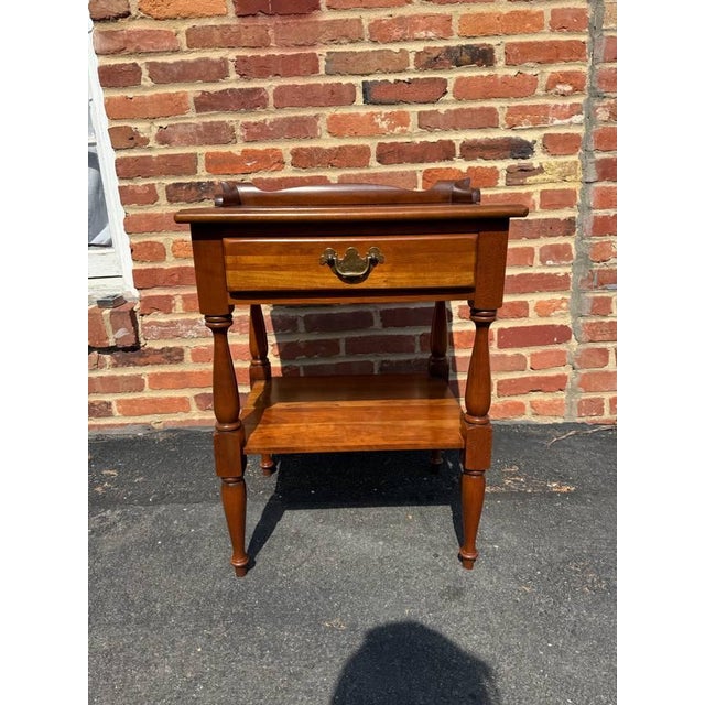 American Colonial Cherry Wood Bedside Table Two Tiered Nightstands , Bedside Tables With Single Drawer. Sturdy and strong...