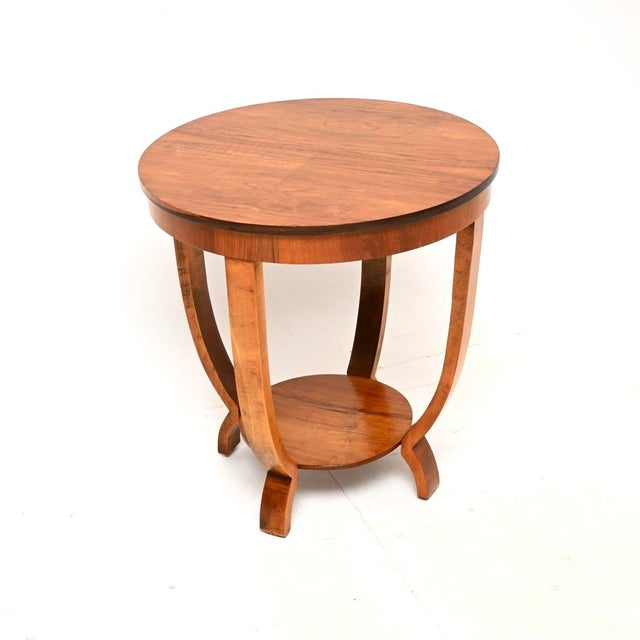 Wood Art Deco Figured Walnut Occasional Side Table, 1930s For Sale - Image 7 of 7