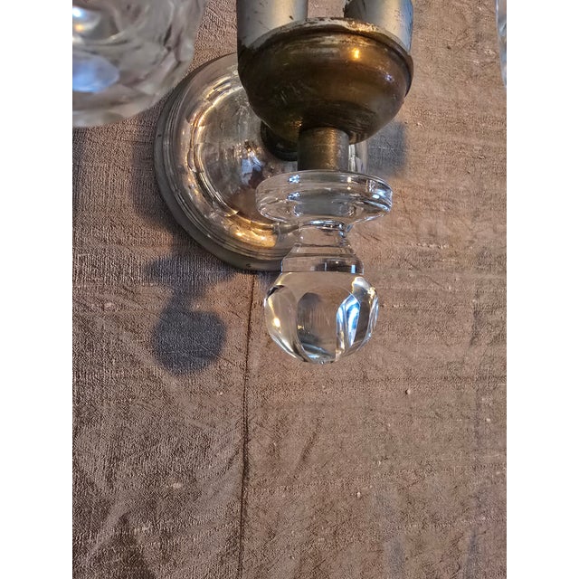Antique Waterford Attributed Crystal Diamond Cut Sconce For Sale - Image 4 of 9