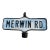 Vintage or Antique Incased Metal Double Sided “Merwin Rd” Street Sign For Sale