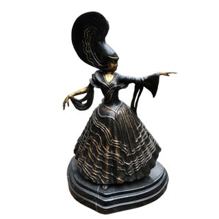 Bronze Ballroom Dancer Statue, Signed, 20th Century For Sale