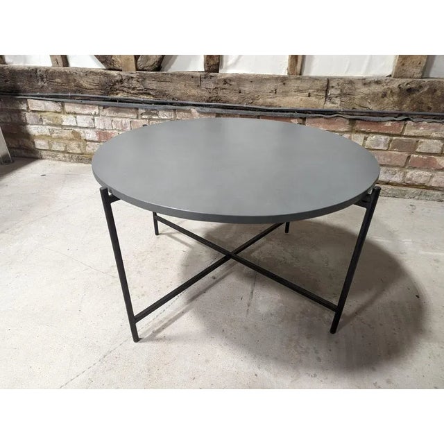 Concrete Top Round Outdoor Table For Sale - Image 6 of 11