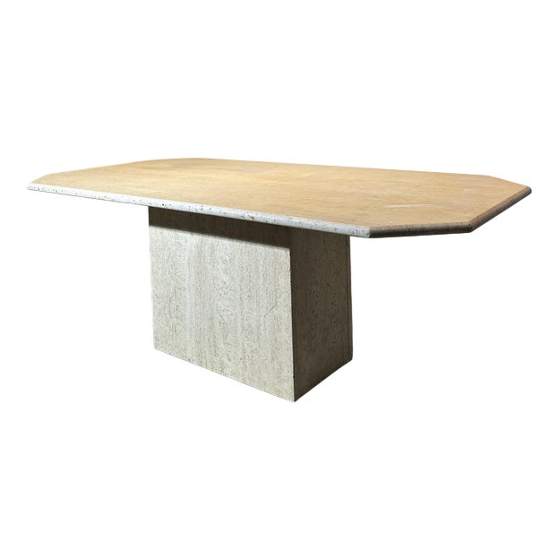 Vintage Travertine Dining Table For Sale
