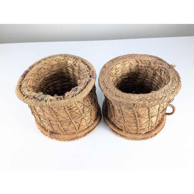Spanish Andalusian Rustic Woven Esparto Baskets, 1960s, Set of 2 For Sale - Image 9 of 18