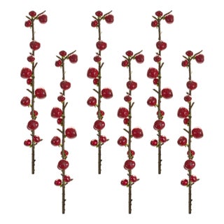 Red Berry Twig Stem (Set of 6) For Sale