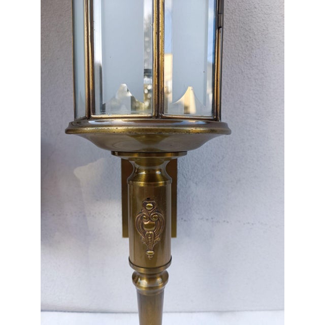 Metal Gilt Bronze and Glass Wall Lamps, 1960s, Set of 2 For Sale - Image 7 of 9