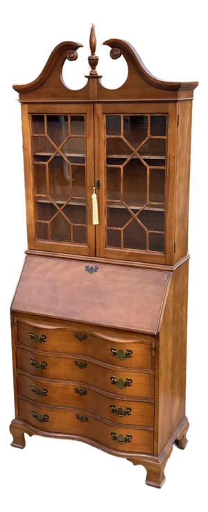 Mid 20th Century Federalist Americana Secretary Desk & Hutch