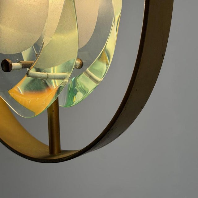 Model 1933 Pendant in Brass and Glass by Max Ingrand for Fontana Arte, Italy, 1961 For Sale - Image 12 of 18