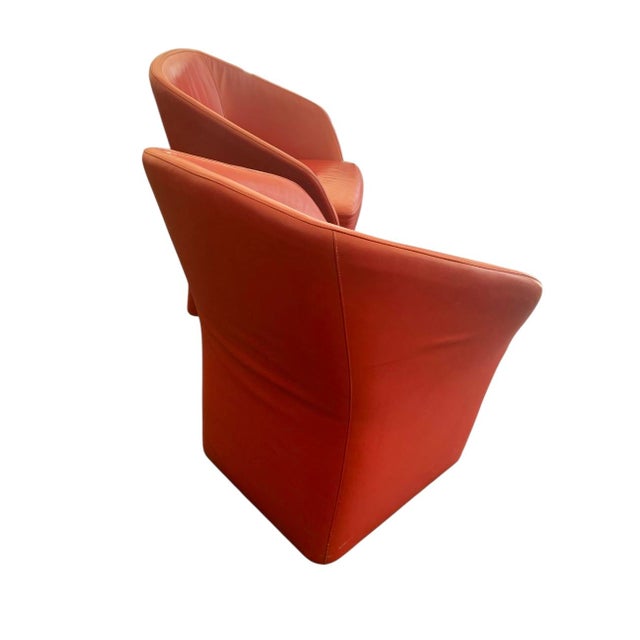 Bernhardt Bernhardt Red Leather Swivel Chairs Made for the New England Patriots (A Pair ) For Sale - Image 4 of 8