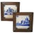 18th Century Dutch Delft Blue & White Tin Glaze Faience Tiles in Carved Wood Frames - A Pair For Sale - Image 9 of 9