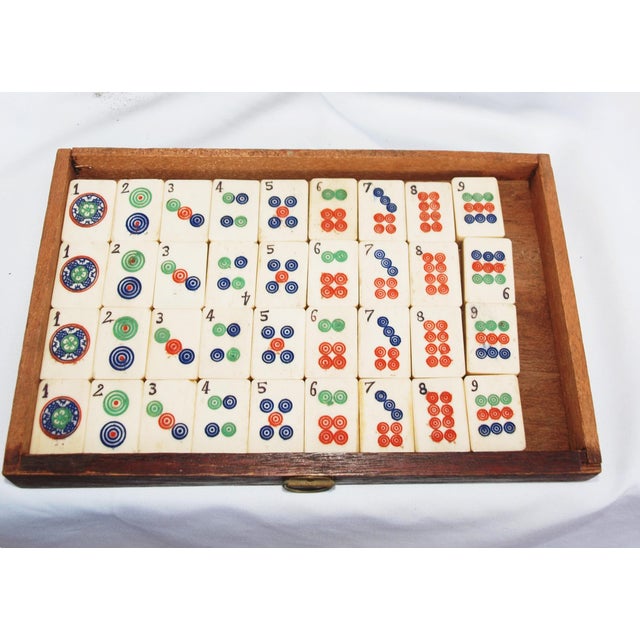 1920s Antique 1923 Mah Jong Set in Wooden Case For Sale - Image 5 of 11