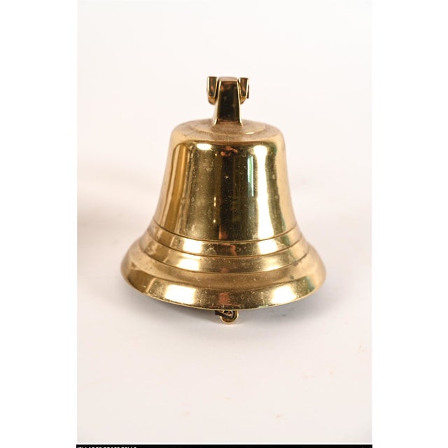 Metal Vintage Wall-Mounted Brass Bells—A Pair For Sale - Image 7 of 10