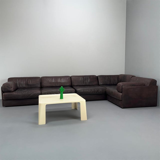 Large DS76 Modular Sofa in Brown Leather from de Sede, Switzerland, 1970s, Set of 5 For Sale - Image 4 of 18