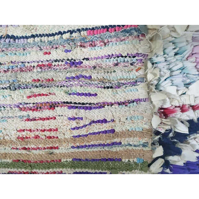 Contemporary Vintage Boucherouite Hand Knotted Rug For Sale - Image 3 of 10