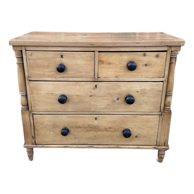 19th Century 2 Over 2 Pine Chest of Drawers For Sale